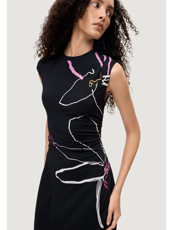 Desigual Desigual Vestito da giorno VEST_REIKIAVIK Nero Egg Fit