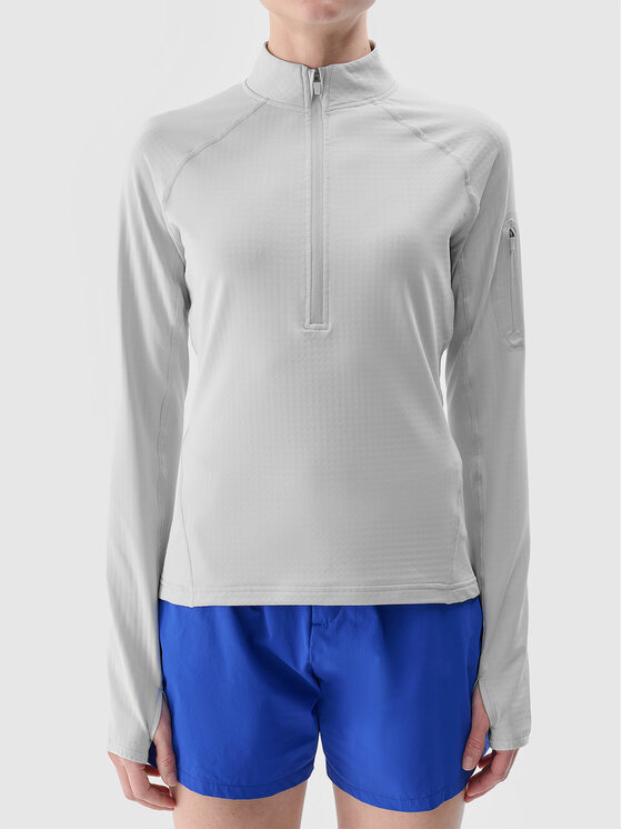 4F 4F Bluza techniczna HALNY Szary jasny Regular Fit