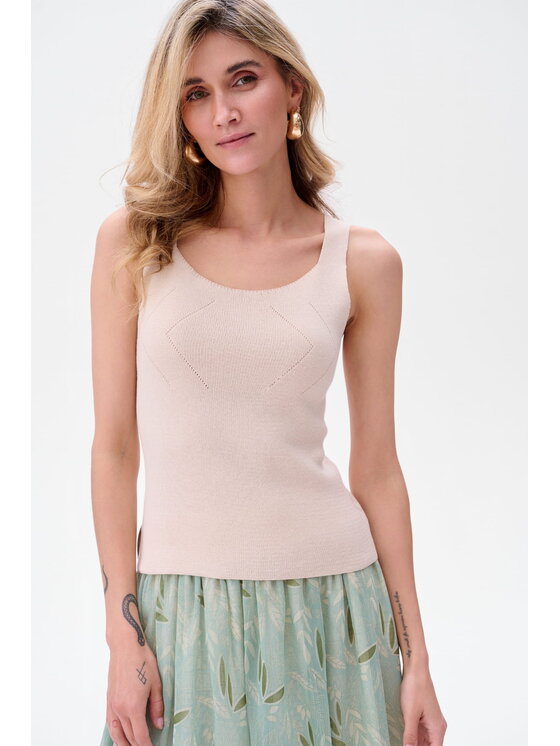 blue shadow blue shadow Top Taylor Beżowy Regular Fit