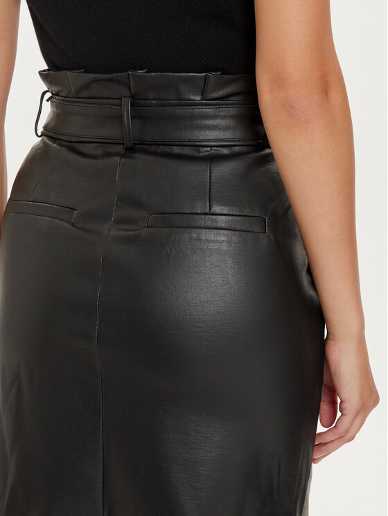 Vero Moda Vero Moda Dirbtinės odos sijonas Eva 10233919 Juoda Regular Fit