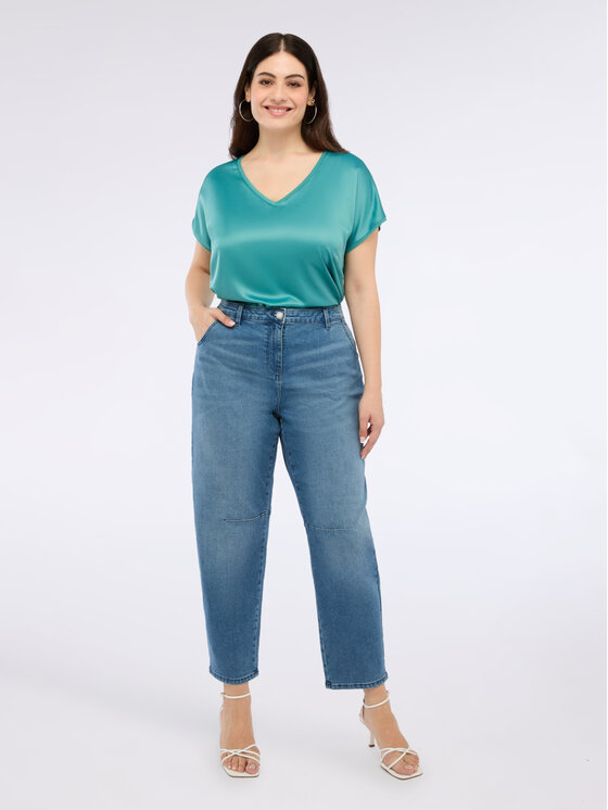 Fiorella Rubino Fiorella Rubino Jeans P410T004906N004 Turchese Boy Fit