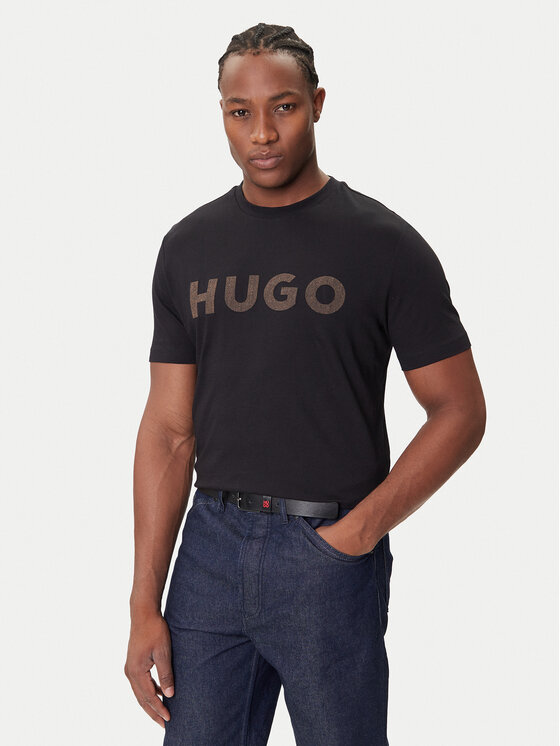 HUGO HUGO Tricou Dulivio 50542737 Negru Regular Fit