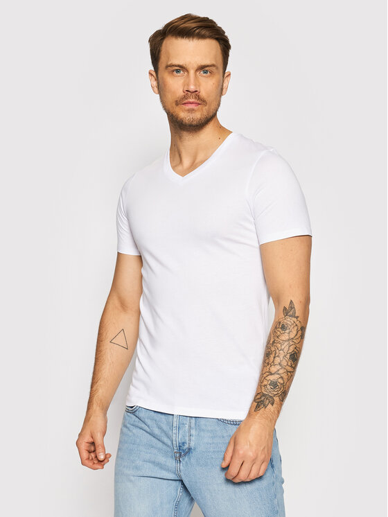 Jack & Jones Jack & Jones Súprava tričiek Basic 12133914 Biela Regular Fit