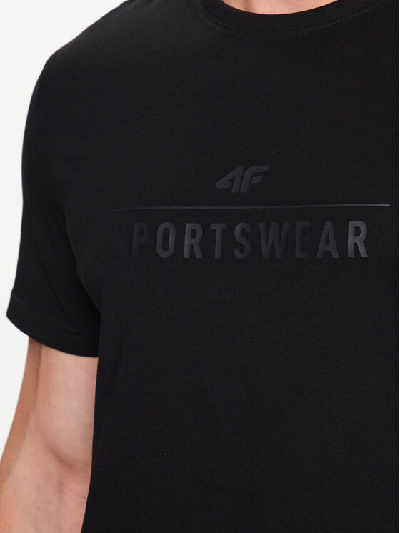 4F 4F Marškinėliai 4FSS23TTSHM539 Juoda Regular Fit