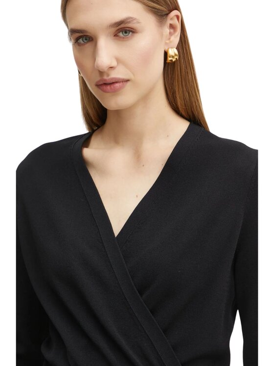 GUESS BY MARCIANO GUESS BY MARCIANO Sweter Maglia donna incrociata Czarny Regular Fit