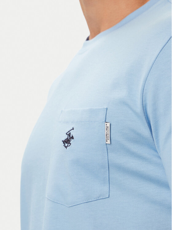 Beverly Hills Polo Club Beverly Hills Polo Club Póló P-SS26M-TS414000 Világoskék Regular Fit