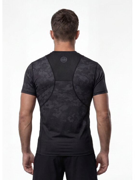 PITBULL PITBULL Koszulka techniczna HEX CAMO HILLTOP Czarny Regular Fit