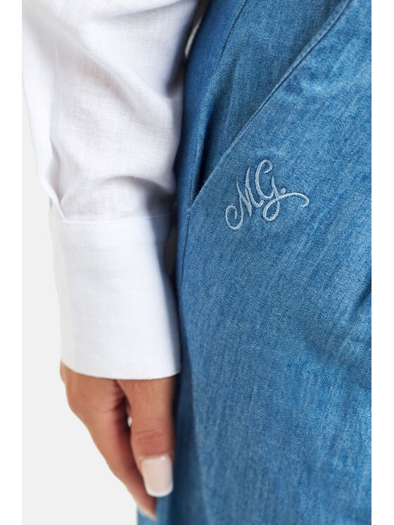MANDRAGORA MANDRAGORA Jeans Jeansy bawełniane Dżin Blu Wide Leg