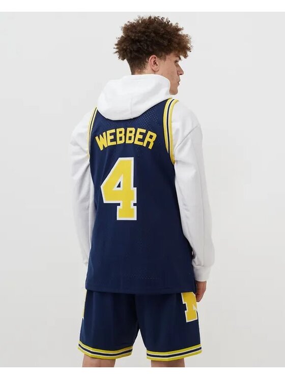 Mitchell & Ness Mitchell & Ness Tank top NCAA SWINGMAN ROAD JERSEY MICHIGAN 1991 CHRIS WEBBER Tmavomodrá Regular Fit