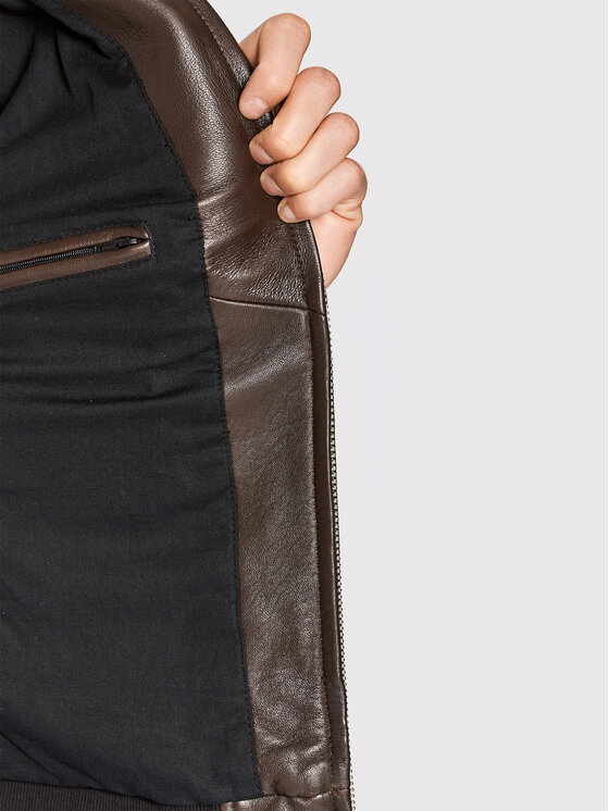 Serge Pariente Serge Pariente Nahkjope Style 18 Pruun Regular Fit
