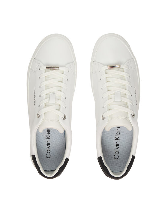 Calvin Klein Calvin Klein Sneakers Vulc Lace Up Lth/Moire Bt HW0HW02747 Bianco