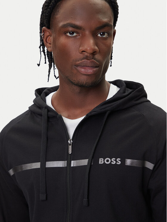 BOSS BOSS Džemperis ar kapuci Authentic 50550571 Melns Regular Fit