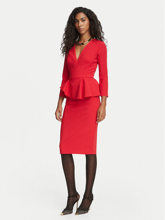 Elisabetta Franchi Elisabetta Franchi Kokteilinė suknelė AB-010-67E2-V400 Raudona Fitted Fit