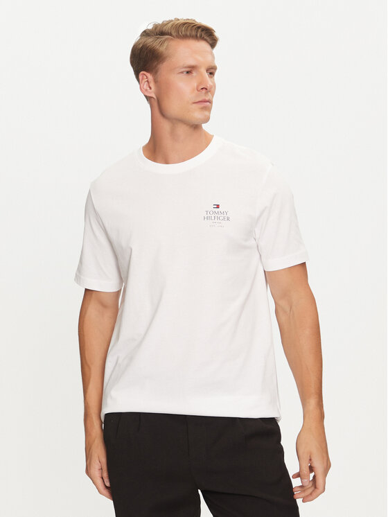 Tommy Hilfiger Tričko MW0MW36500 Biela Regular Fit