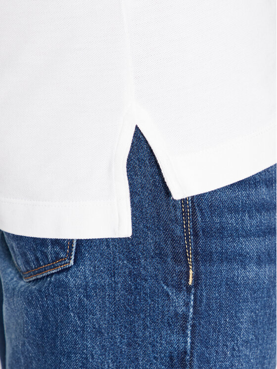 Tommy Jeans Tommy Jeans Тениска с яка и копчета Placket DM0DM15370 Бял Slim Fit