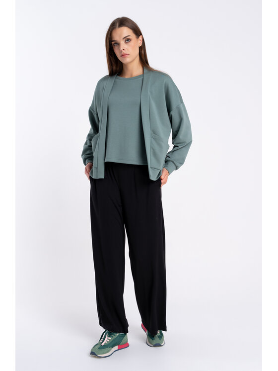 CLICK CLICK Kardigan 71-0042 Zelená Relaxed Fit