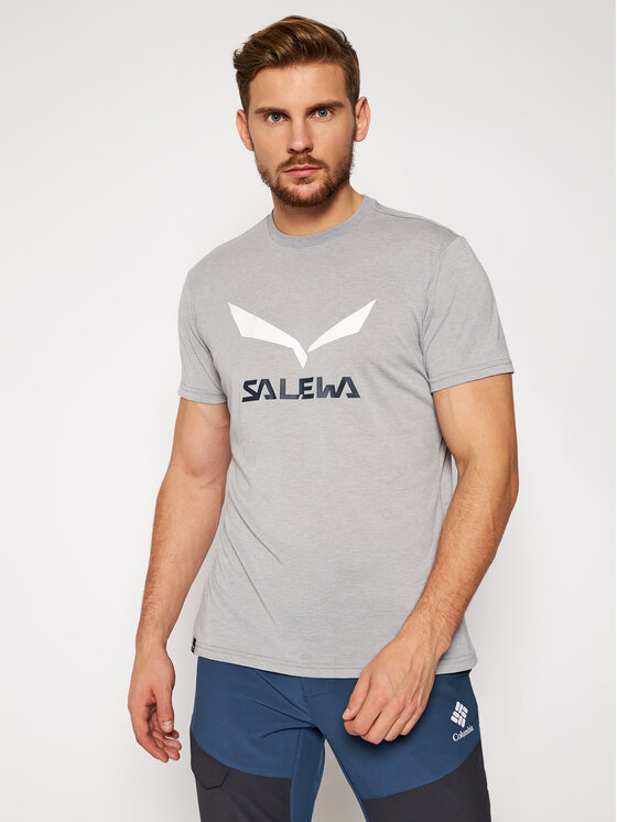 Salewa Marškinėliai Solidlogo Dry 27018 Pilka Regular Fit