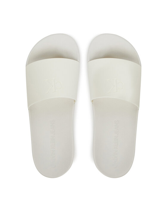 Calvin Klein Jeans Calvin Klein Jeans Şlapi Slide Monogram Tpu YW0YW01715 Alb