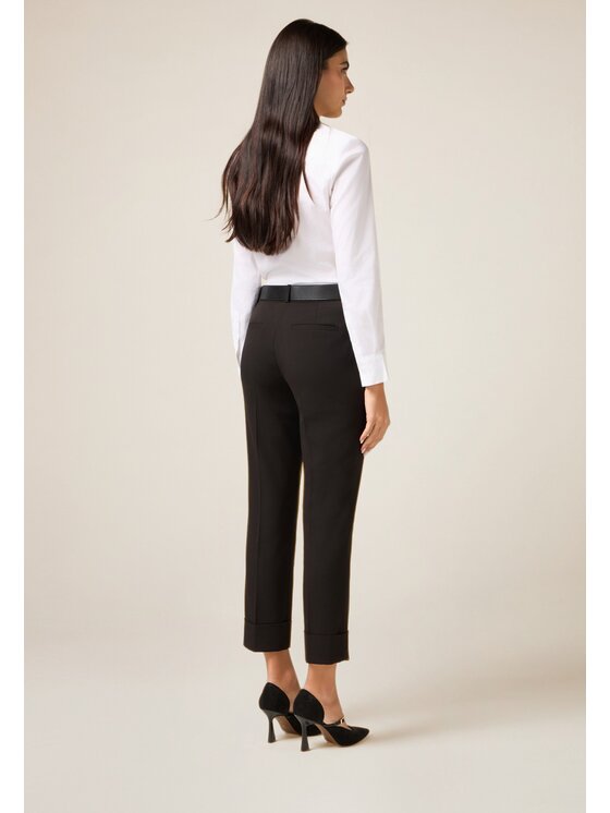 Oltre Oltre Pantaloni di tessuto P041R008971N033 Nero Regular Fit