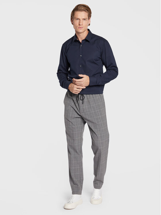 HUGO Hugo Marškiniai Elisha02 50479396 Tamsiai mėlyna Extra Slim Fit