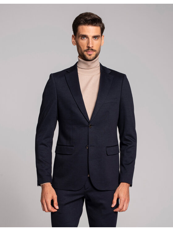 Borgio Borgio Marynarka nepi Granatowy Slim Fit