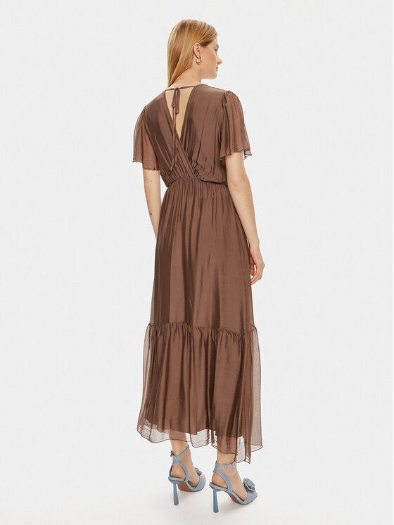 Haveone Haveone Vasarinė suknelė AFF-L013 Ruda Regular Fit