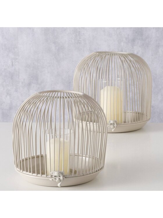 MIAhome MIAhome Lampion 2 szt. metalowy Pumpao Beżowy
