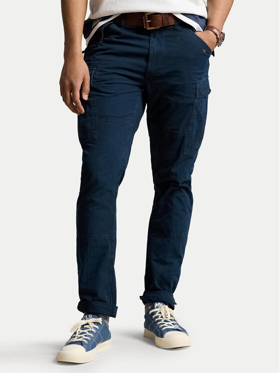 Polo Ralph Lauren Polo Ralph Lauren Medžiaginės kelnės 710877831003 Tamsiai mėlyna Slim Fit