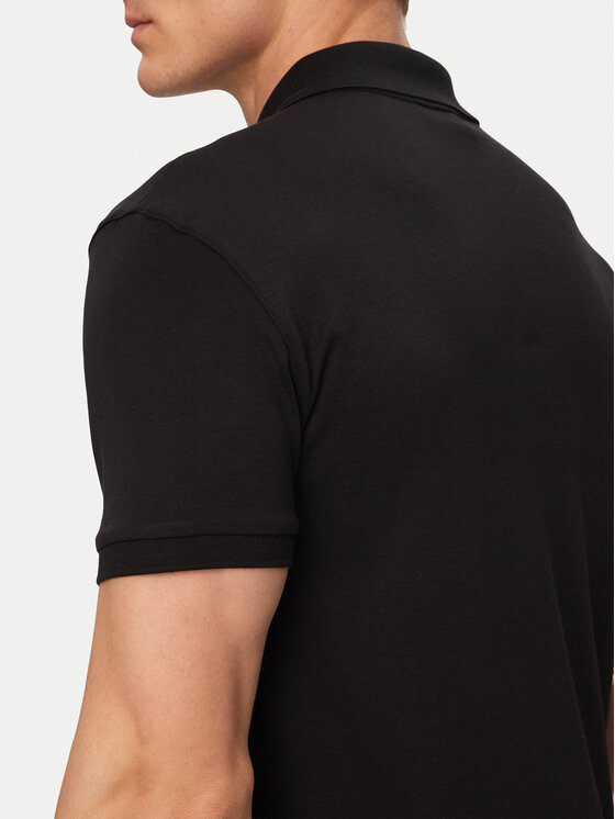 Calvin Klein Calvin Klein Тениска с яка и копчета LV04LE255G Черен Slim Fit