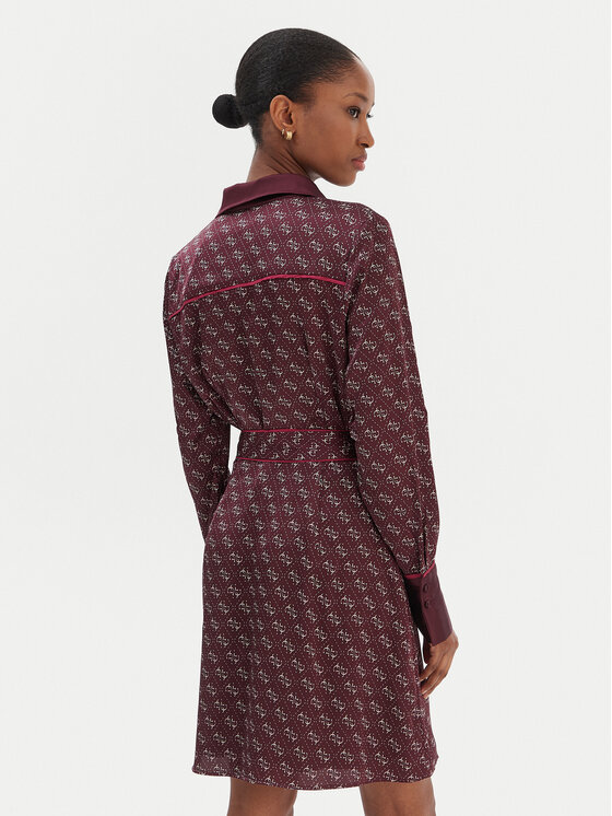 Guess Guess Hemdkleid W6RK90 WF1T2 Dunkelrot Regular Fit