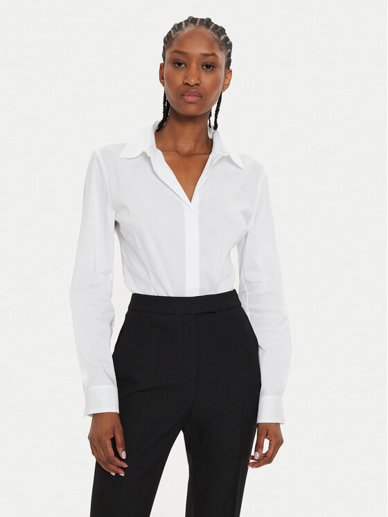 BOSS Boss Särk Bashinah 50499433 Valge Slim Fit