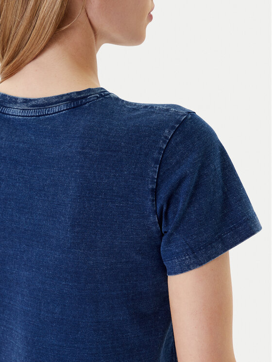 Guess Jeans Guess Jeans Marškinėliai W5YI22 KCTL1 Tamsiai mėlyna Regular Fit
