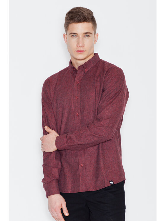 Visent Visent Košeľa V010 Bordová Regular Fit