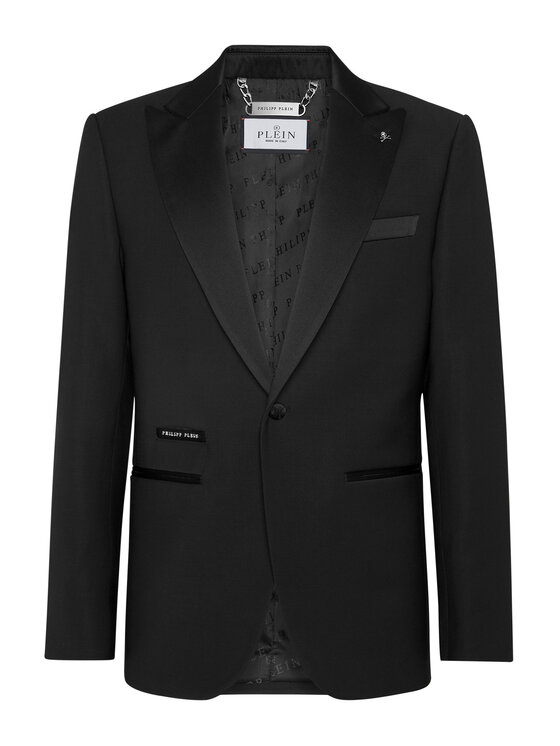 PHILIPP PLEIN PHILIPP PLEIN Marynarka 20669 Czarny Fitted Fit