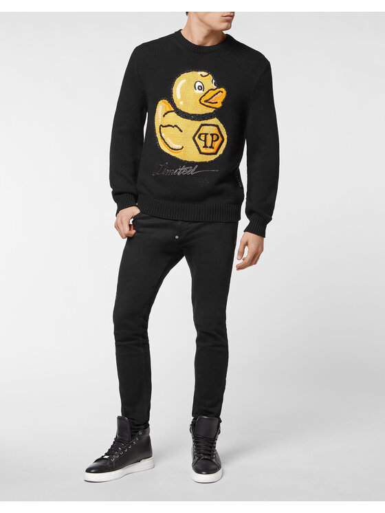 PHILIPP PLEIN PHILIPP PLEIN Sweter 5009 Czarny Regular Fit
