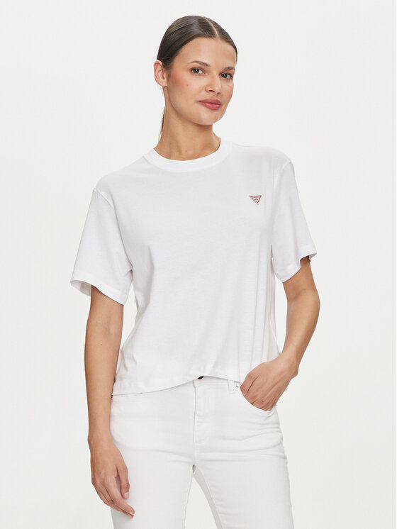 Guess Jeans Guess Jeans T-Shirt W4YI05 K8HM0 Bílá Regular Fit