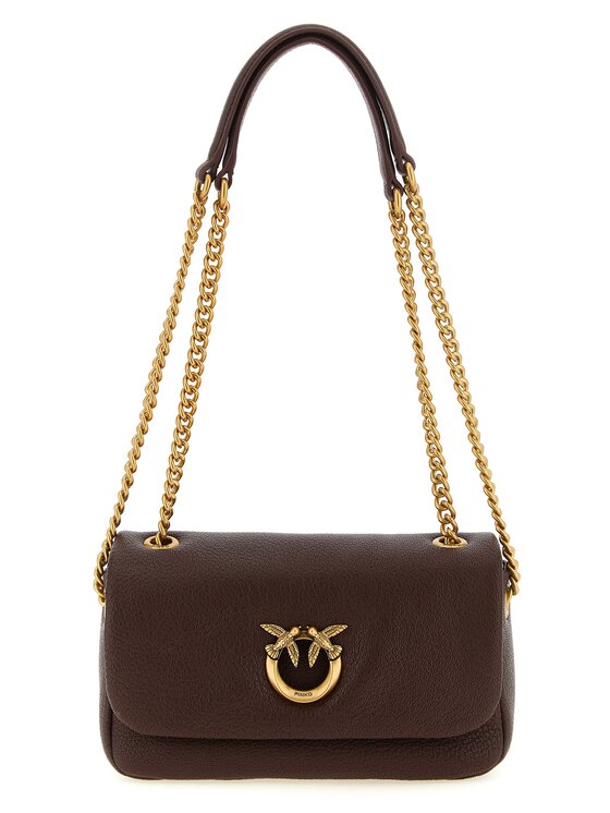 PINKO PINKO Torebka Brown Lamb Leather Shoulder Brązowy