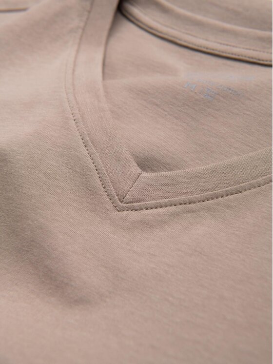 Ombre Ombre T-Shirt OM-TSBS-0145 Brązowy jasny Regular Fit