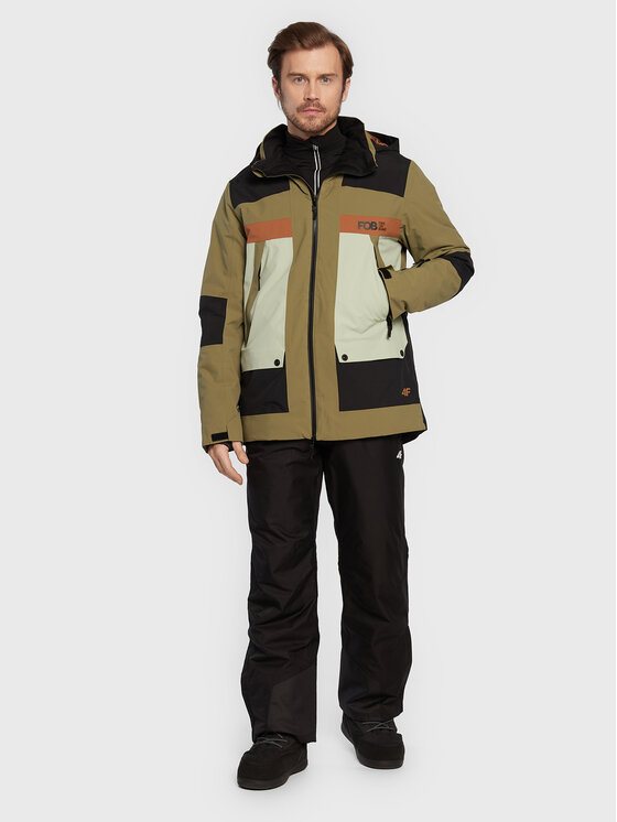 4F 4F Kurtka snowboardowa H4Z22-KUMS003 Zielony Regular Fit