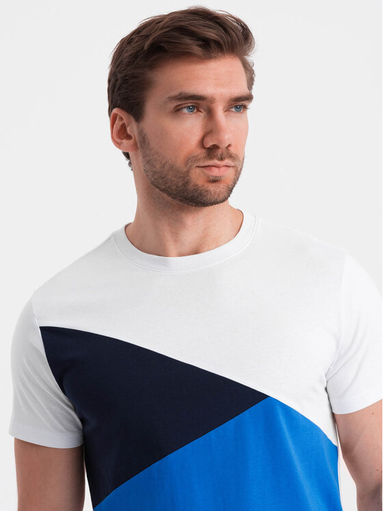 Ombre Ombre T-Shirt OM-TSCT-0174 Modrá Regular Fit