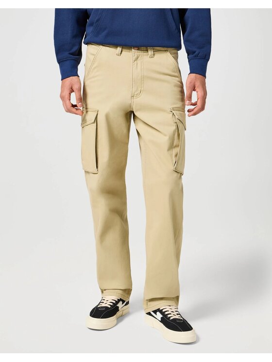 Wrangler Wrangler Spodnie materiałowe CASEY JONES CARGO Beżowy Regular Fit