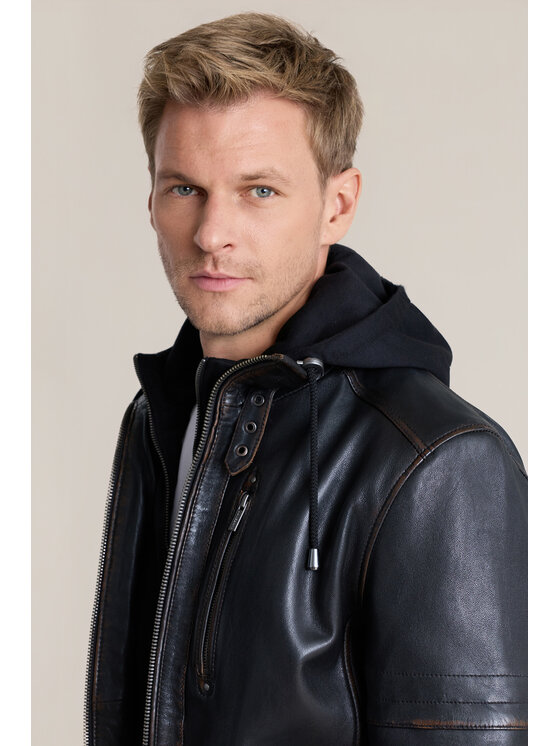 Lancerto Lancerto Kurtka skórzana Belvar KU068226000007 Czarny Regular Fit