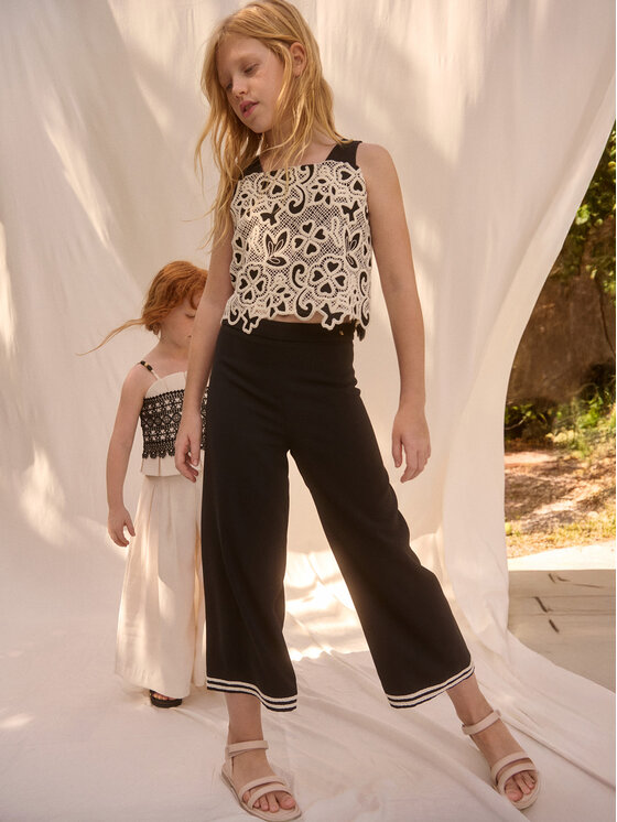 Abel & Lula Abel & Lula Komplet bluzka i spodnie 5217 Czarny Regular Fit