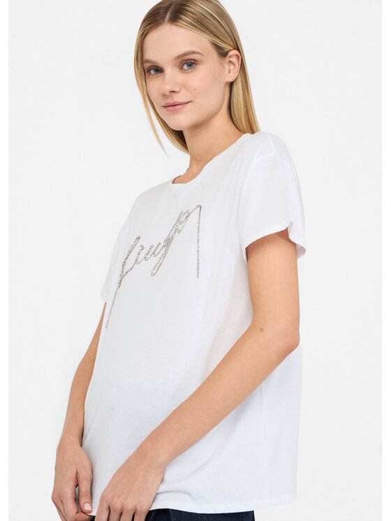 Liu Jo Liu Jo T-shirt UF5261JS923Q9698 Bianco Regular Fit
