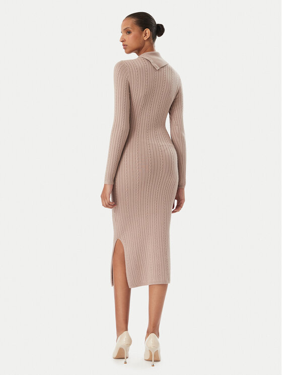 Guess Guess Sukienka dzianinowa W6RK01 Z2YJ2 Beżowy Regular Fit