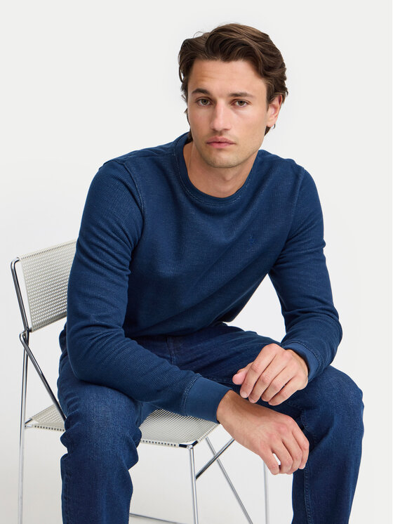 Blend Blend Sweter 20718070 Granatowy Regular Fit