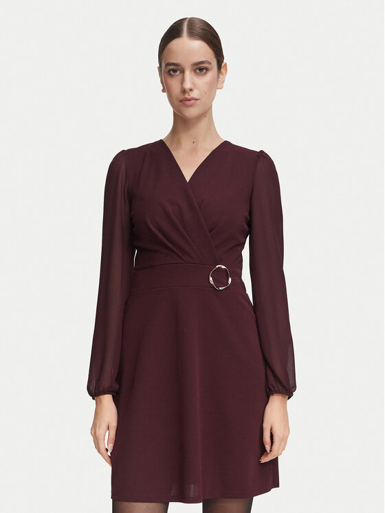 Morgan Morgan Sukienka koktajlowa 252-RSONIA Bordowy Slim Fit
