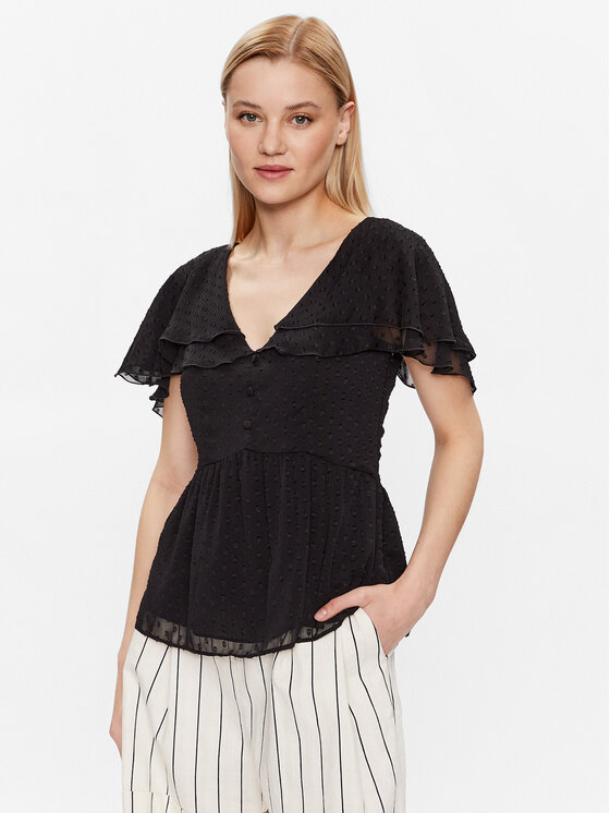 NAF NAF NAF NAF Blúz Halbala XENC40 Fekete Regular Fit