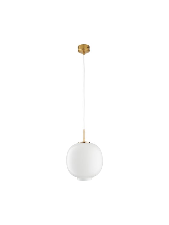 MIAhome MIAhome Lampa wisząca szklana BONI biała 35 cm Biały