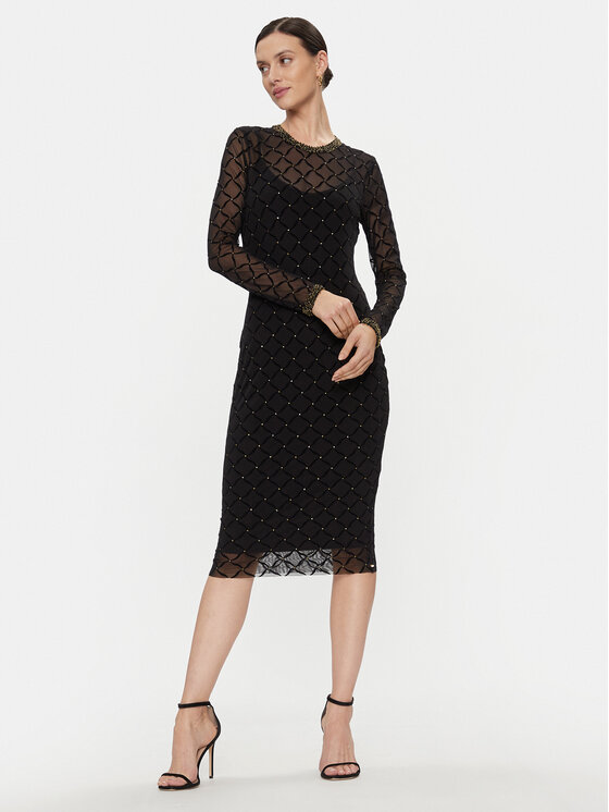 Nissa Nissa Φόρεμα κοκτέιλ RS14530 Μαύρο Slim Fit